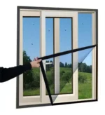 Cortina Mosquitero Ventana Autoadhesiva Magnetica 130 X 160 Negro - Imagen 3