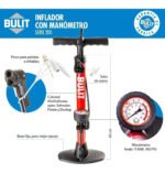 Inflador Con Manómetro Bulit Serie 200 Mod: Inf S2 430 Mp Negro Y Rojo - Imagen 2
