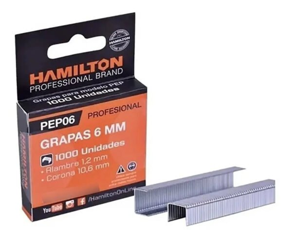 Grapas 6 Mm Caja X 1000 Und Hamilton Para Mod: Pep06