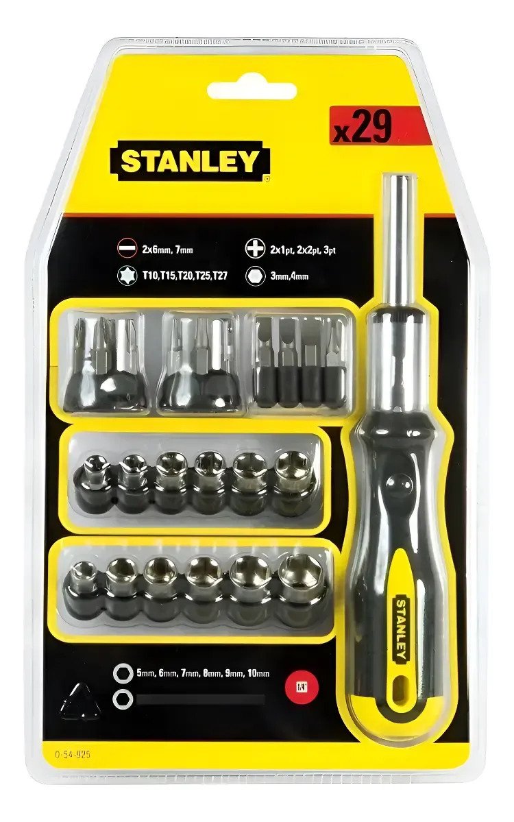 Set Stanley 29 Pz Puntas + Destornillador Stht54925-840 Set Stanley 29 Pz Puntas + Destornillador Stht54925-840 - Imagen 1