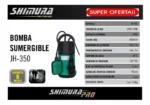 Bomba Sumergible 350w Profesional Shimura Jh350 Pluvial Verde - Imagen 2