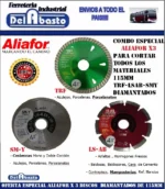 Discos Diamantados Aliafor Porcelanato Combo 115mm X 3 Rojo 0 Mm - Imagen 3