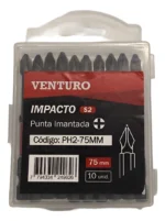 Set Kit 10 Puntas Atornillador Impacto Ph2 X 75mm Venturo - Imagen 2