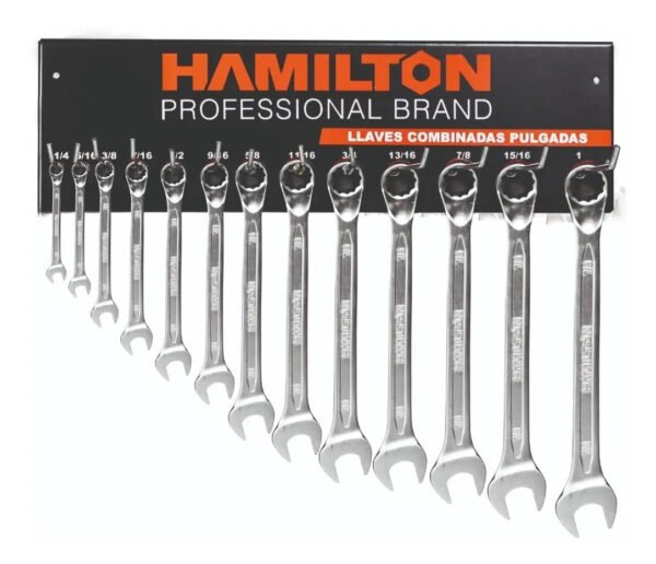 Llaves Combinadas Hamilton Juego 13 Pcs 1/4 A 1 PuLG Tablero