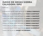 Set Kit Juego De Hojas Para Sierra Caladora 10pz Gamma 19531 - Imagen 4