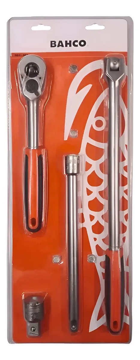 Llave Crique Bahco 8150qr + De Fuerza 8158-15 + Alargue 1/2 Plateado