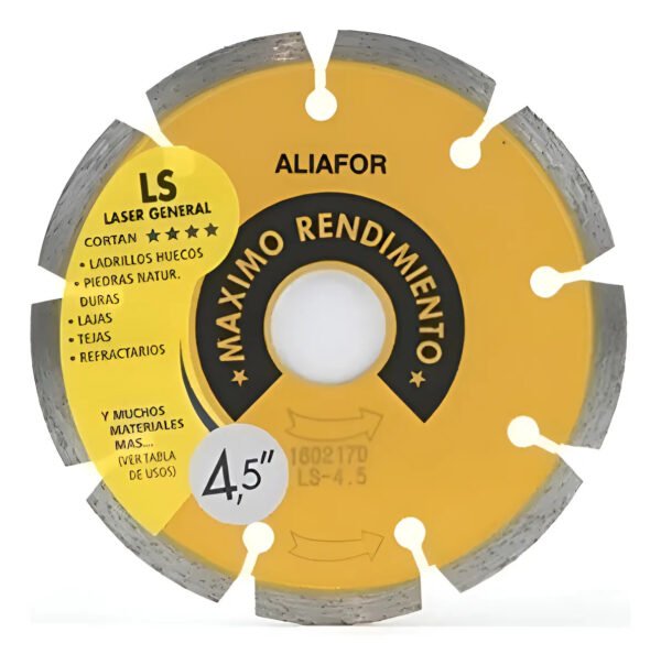 Disco Diamantado 4,5 PuLG. Aliafor Ls Laser General 115mm Amarillo