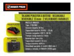 Taladro Percutor A Bateria Dowen Pagio 13mm 9993121 Flex One Naranja/negro 50 Hz - Imagen 7