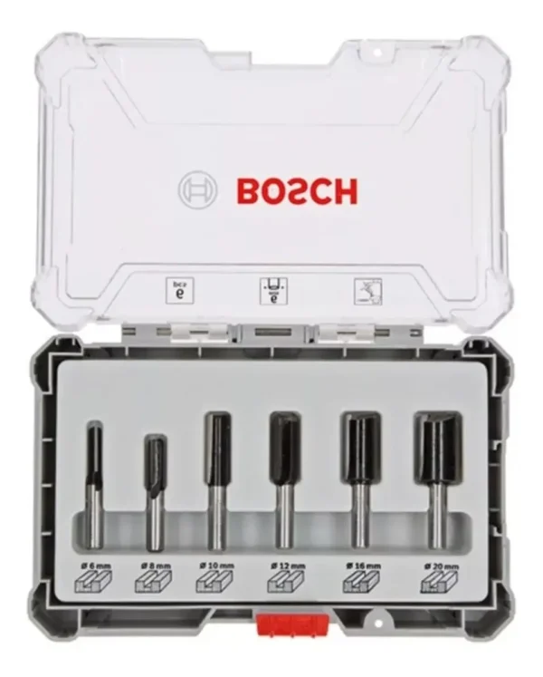 Juego Set De Fresas Kit Router Tupi Recta Madera 6 Pz Bosch