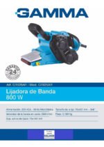 Lijadora De Banda Gamma 75x457mm 800 W. Garntia + Accesorios Celeste 50 Hz - Imagen 3