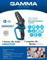 Mini Motosierra 20v Inalámbrica Brushless Completa Gamma Celeste - Imagen 2