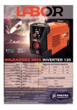 Soldadora Mma Inverter Igbt 120amp Labor Lab01335 Naranja - Imagen 4