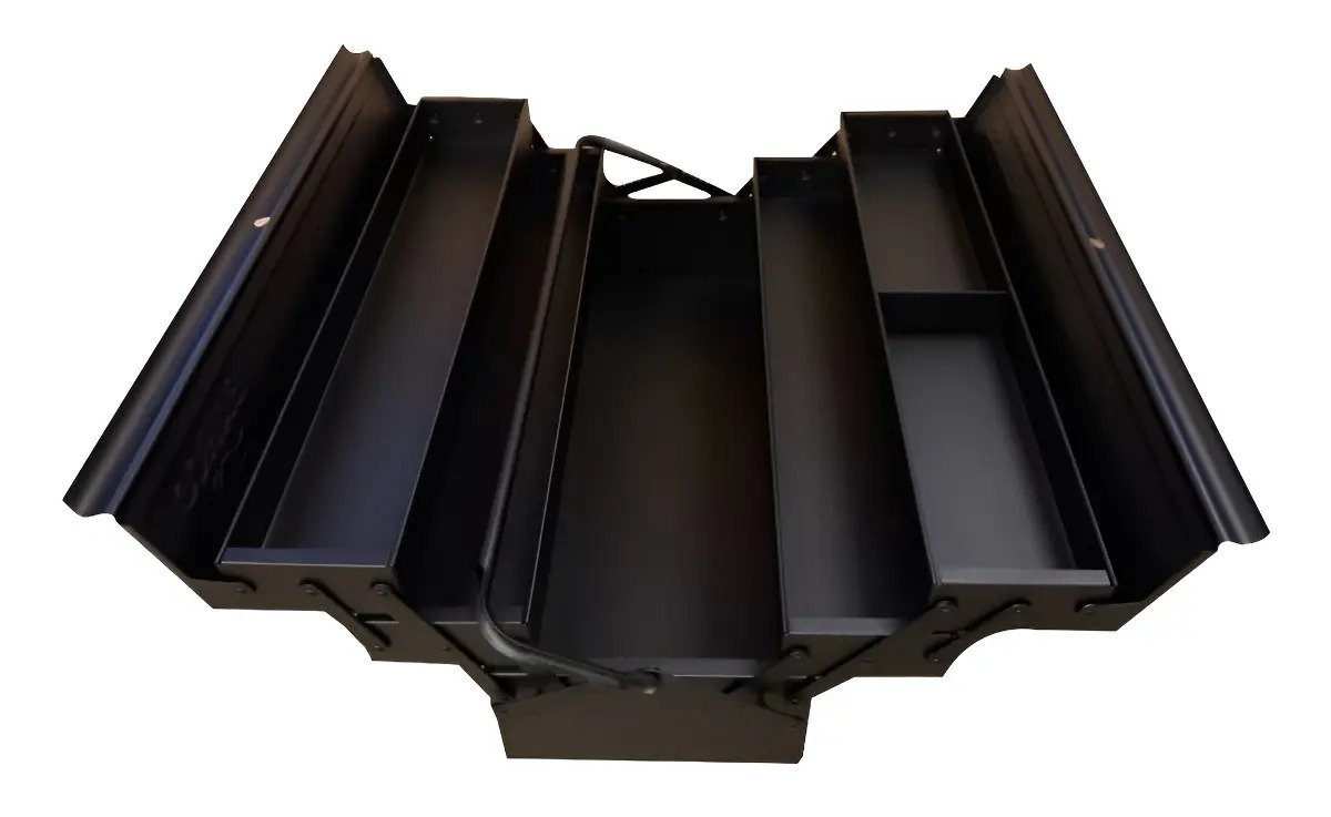 Caja De Herramientas Metálica 5 Compartimientos Negro 53x20 Negro Caja De Herramientas Metálica 5 Compartimientos Negro 53x20 Negro - Imagen 1