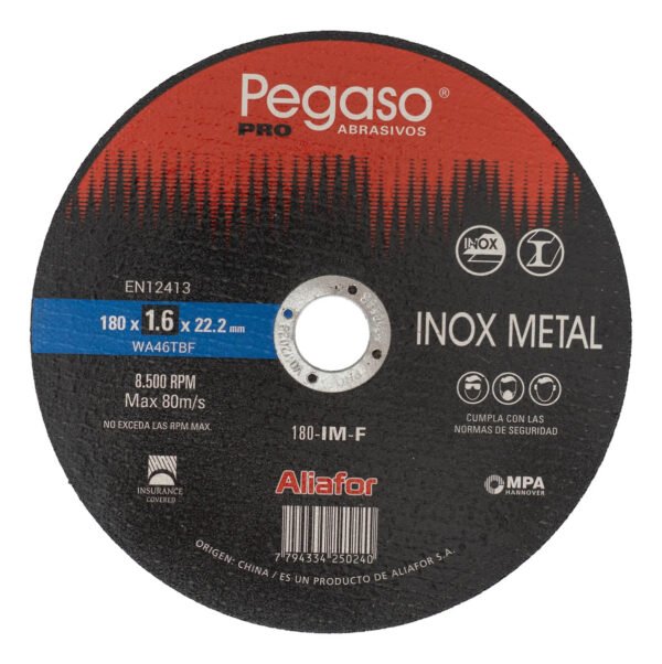Disco De Corte Pegaso Pro 180mm X 1.6mm Mp-180-im-f Premium Rojo