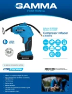 Inflador Compresor Inalambrico 20v Gamma G12429 Sin Bateria Celeste - Imagen 3