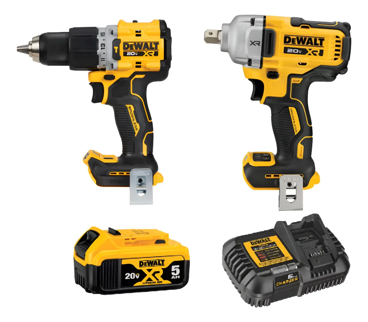 Taladro + Llave De Impacto Dewalt 20v + 1 Bateria Y Cargador Taladro + Llave De Impacto Dewalt 20v + 1 Bateria Y Cargador - Imagen 1