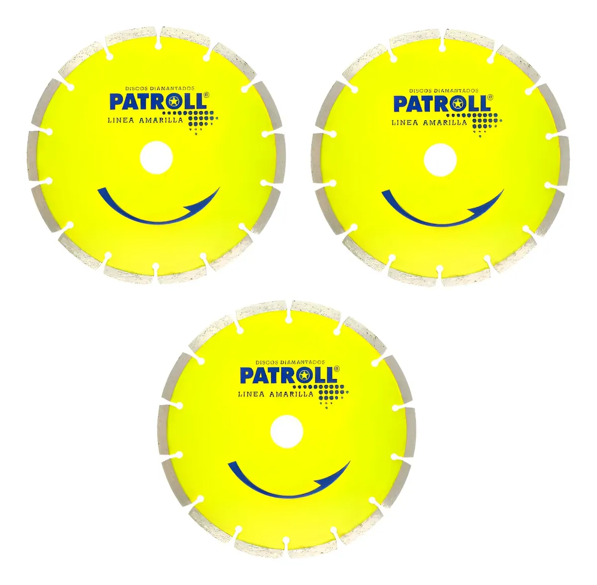 Disco Diamantado Segmentado Patroll Pys-7 Aliafor Pack X 3u Amarillo Disco Diamantado Segmentado Patroll Pys-7 Aliafor Pack X 3u Amarillo - Imagen 1