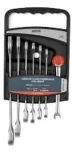 Set Llaves Combinadas Con Crique Bremen 7pz 8 A 19 Mm 7775