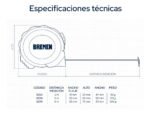 Cinta Métrica Autofrenante 8 Mts Bremen 8295 Doble Lectura - Imagen 9