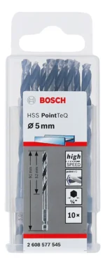 Juego De Mechas Acero Rapido Bosch Metal 5mm X 10 Unid Hexag - Imagen 3