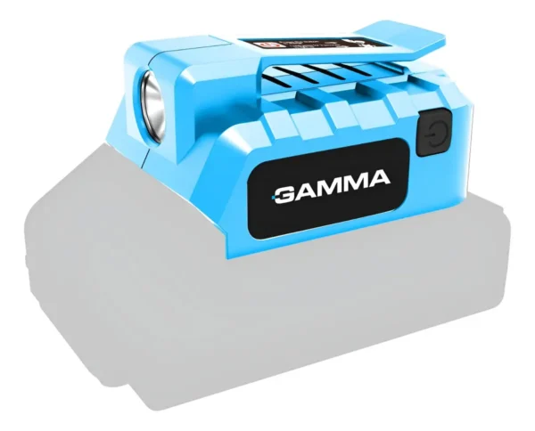 Linterna Led 120 Lumens Y Cargador Usb A Bateria 20v Gamma Blanco Celeste