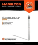 Mango De Fuerza Deslizante Encastre 1/2 25cms Hamilton Ab10 - Imagen 3