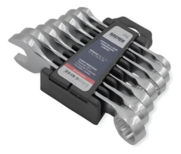 Set Llaves Combinadas Cortas Bremen 7 Pz 10 Al 19 Mm 7778 Plateado