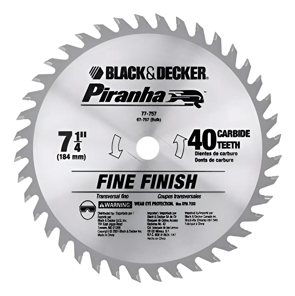 Hoja Disco Sierra Ingletadora 184mm 40d Black Decker 77-757 Hoja Disco Sierra Ingletadora 184mm 40d Black Decker 77-757 - Imagen 1
