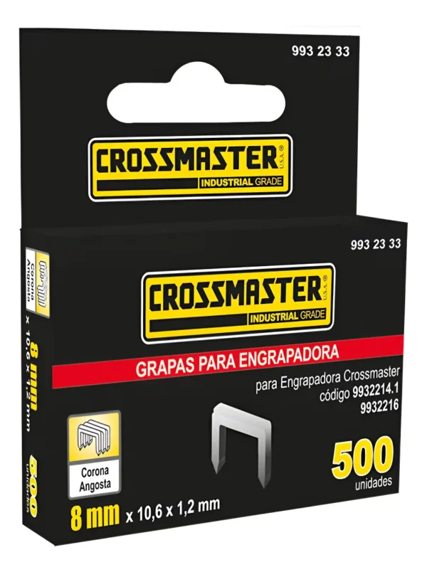 Grapas 8mm X 10,6mm X 1,2mm 500u Crossmaster Grampas 9932333 Plateado