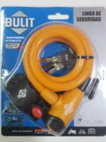 Linga Acero Seguridad Bulit 1m X 12mm C/2 Llaves Y Soporte Amarillo - Imagen 2