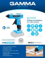 Pistola Pegar Silicona Inalambrica Bateria 20v Gamma G12417 Celeste - Imagen 3