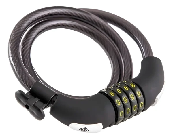 Linga De Seguridad Con Combinación Bulit Ideal Moto Bici Negro