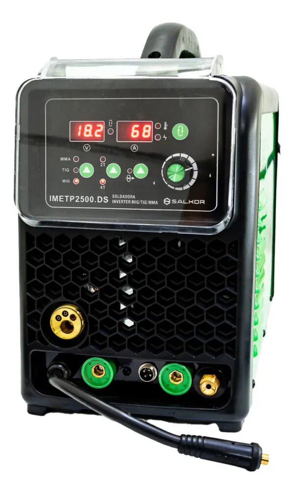 Soldadora Inverter 3 En 1 Mma - Mag Mig - Tig 250amp Salkor Verde