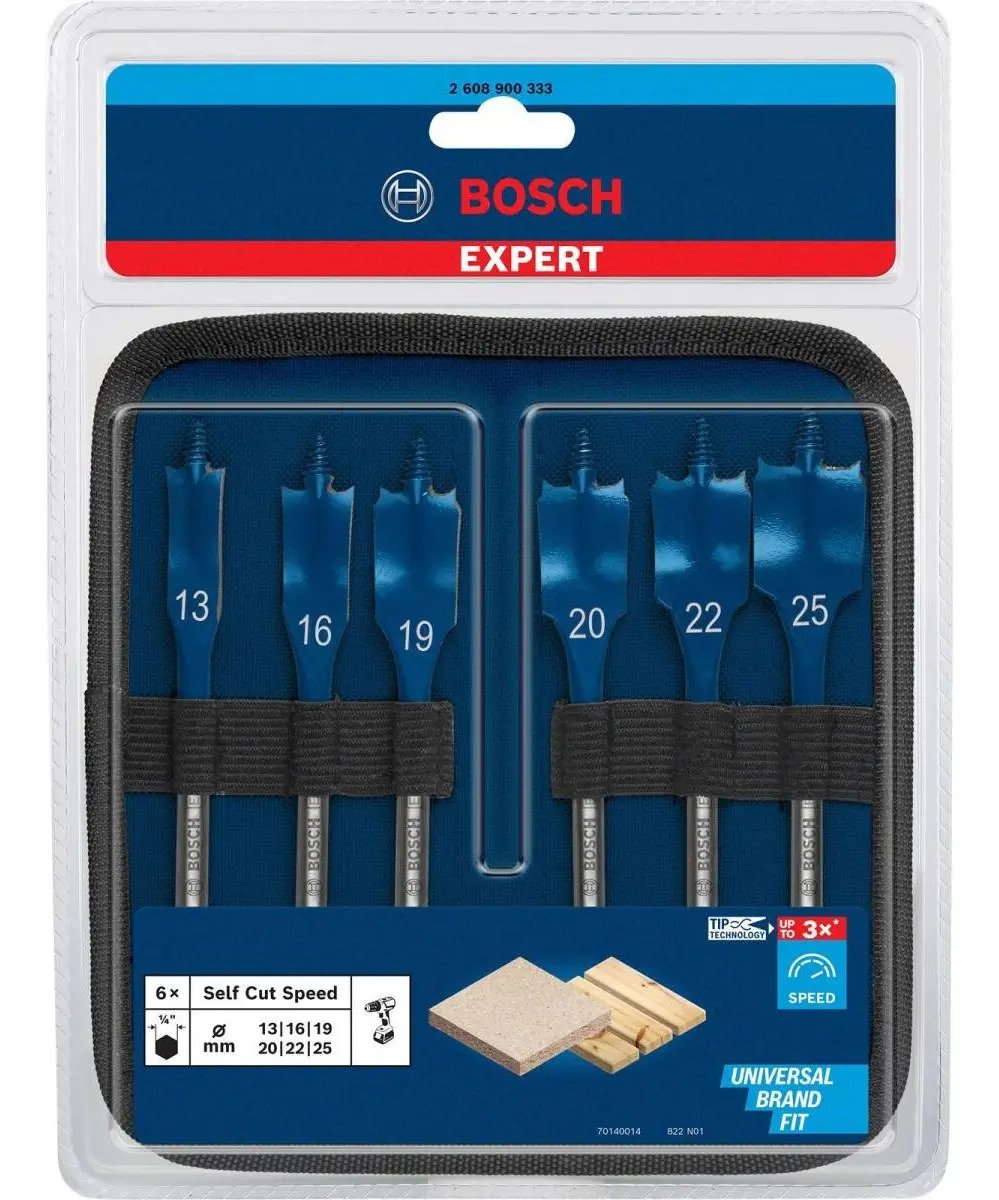 Set Kit Juego 6pzas Mecha Madera Brocas Paleta Enc 1/4 Bosch Set Kit Juego 6pzas Mecha Madera Brocas Paleta Enc 1/4 Bosch - Imagen 1