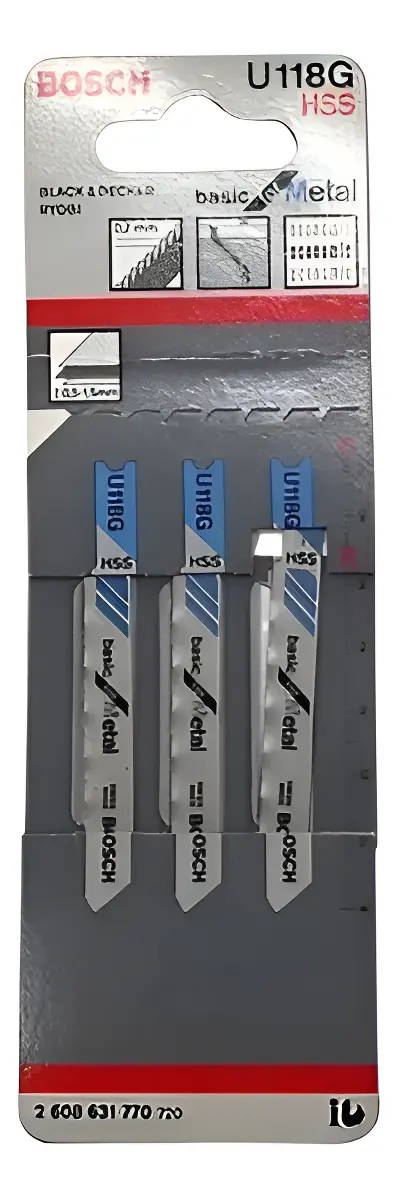 Hojas De Sierra Caladora X 3 Unid. Bosch U118g Para Metal Sierra Caladoras