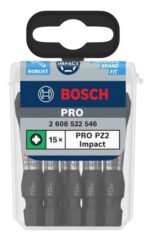 Puntas Impact Bosch Pro Pozidriv Pz2 55mm Bit Set, 15un