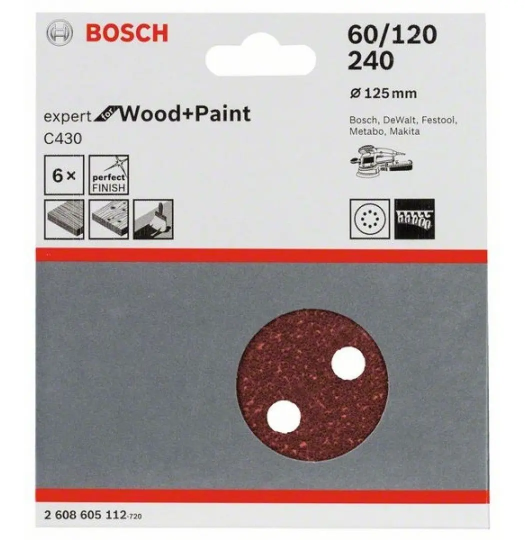 Set De 6 Lijas Surtidas P/ Lijadora Rotoorbital Bosch 125mm Set De 6 Lijas Surtidas P/ Lijadora Rotoorbital Bosch 125mm - Imagen 1