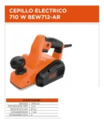 Cepillo Electrico Rebajador Garlopa 710w Black+decker Bew712 Naranja - Imagen 2