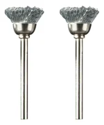 Cepillo Tipo Copa Acero Carbono X2 Para Minitorno Dremel 442 Plateado