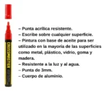 Marcador Indeleble P/vidrio Plastico Madera Metal Rojo X 2un Rojo - Imagen 4