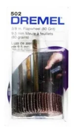 Disco Lija Flap Aletas Dremel 502 Grano 80 3/8 PuLG Rojo - Imagen 2
