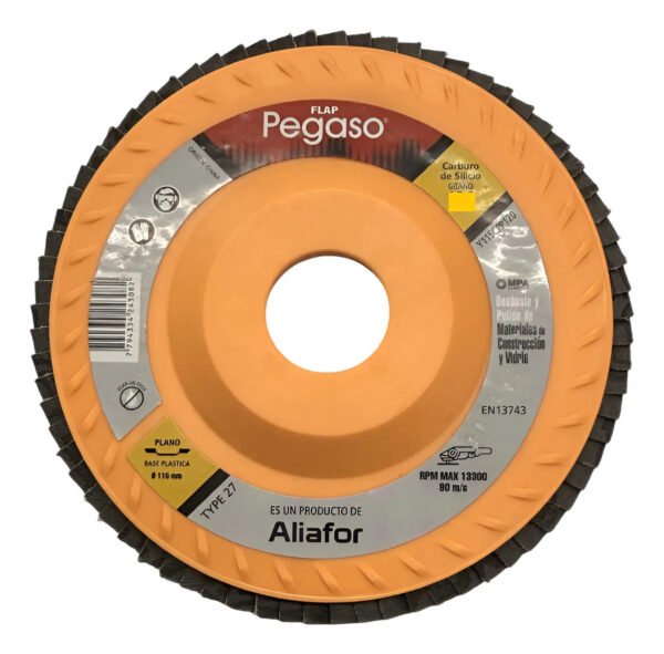 Disco Flap Pegaso 115m G60 Construcción Vidrio Base Plastica