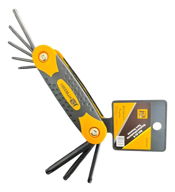 Juego Set Llaves Tamper Torx Plegables Navaja 8pz Htw2091 Naranja Claro