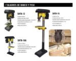 Taladro Banco 13mm 350w 5 Velocidade Agujereadora + Morsa Negro - Imagen 5