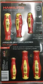 Juego Set Kit De 6 Destornilladores Aislado 1000v Hamilton - Imagen 5