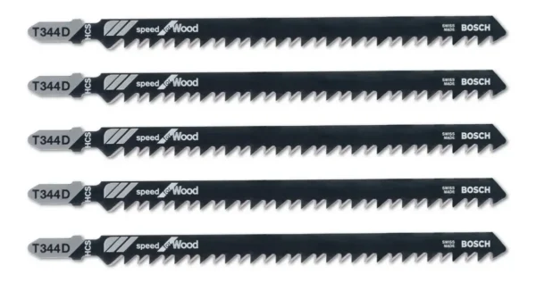Hoja Sierra Caladora X 5 Uni Para Madera Rapida Bosch T344d