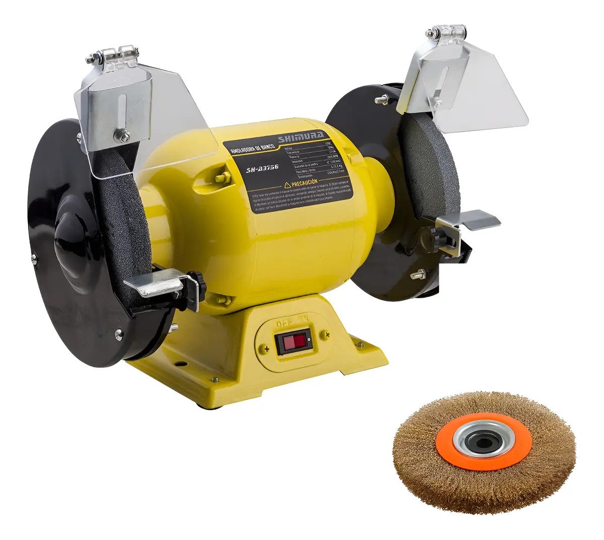 Amoladora De Banco Profesional Shimura 1/2 Hp + Cepillo Bron Amarillo Amoladora De Banco Profesional Shimura 1/2 Hp + Cepillo Bron Amarillo - Imagen 1