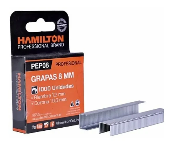Grapas 8 Mm Caja X 1000 Und Hamilton Para Mod: Pep08