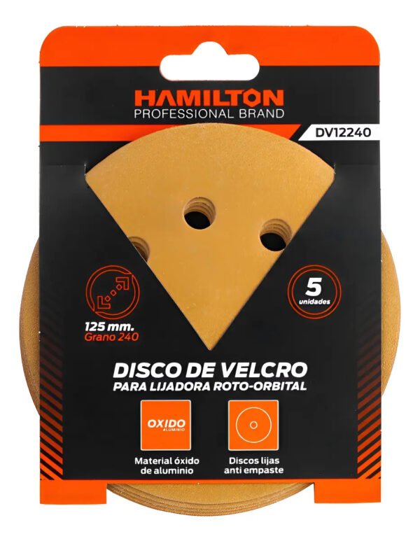 Set De 5 Lijas Para Lijadora Rotoorbital Hamilton 125mm G240 240