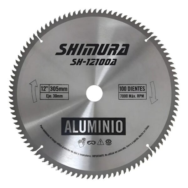 Disco Corte Para Aluminio 12p 305mm - 100 Dientes Shimura Plateado